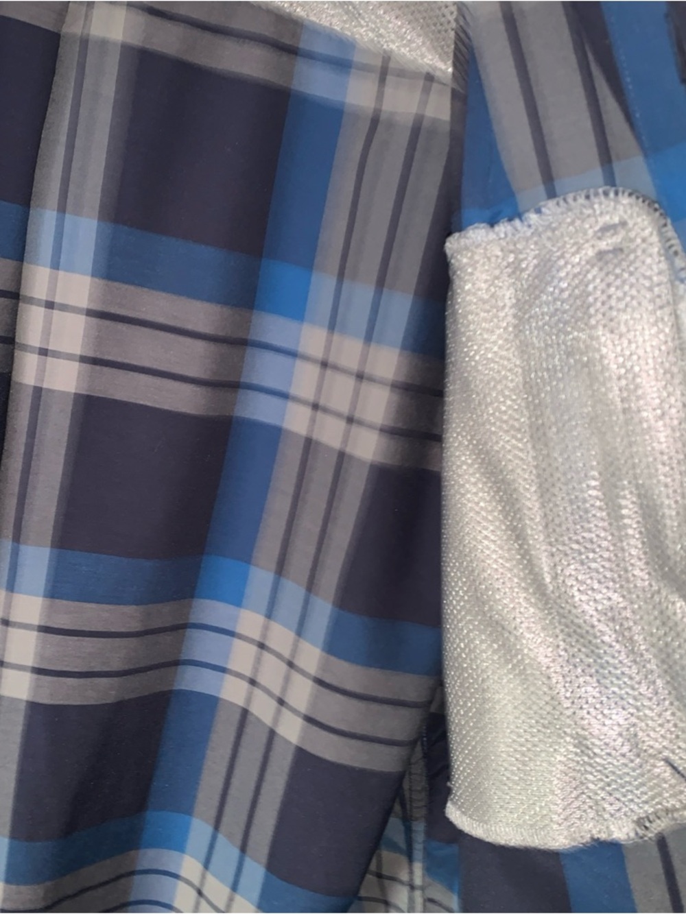 Eddie Bauer Adventure Outdoor Blue and Gray Plaid Button-Down Shirt Men's Medium - Picture 9 of 10